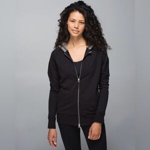 Lululemon|Rollin’ with my omies Black Polka Dot Hoodie full zip sweater,lounge•